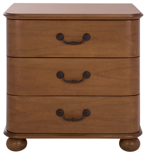 Jessy Wood Bun Foot Nightstand | Safavieh Couture - SFV7725