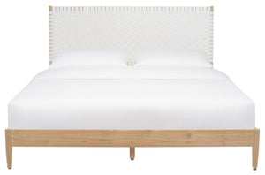 Cassity Leather Headboard Bed | Safavieh Couture – SFV8200