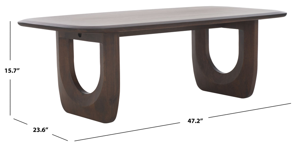 Safavieh Couture Cassiette Wood Coffee Table, SFV8303 - Walnut