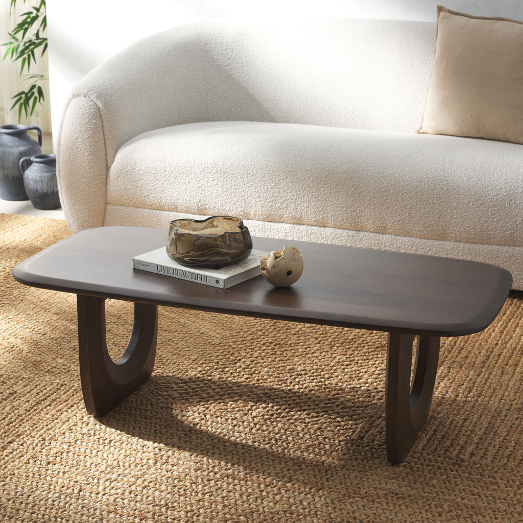 Safavieh Couture Cassiette Wood Coffee Table, SFV8303 - Walnut