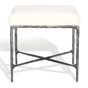 Mandy Boucle And Metal Ottoman | Safavieh Couture – SFV9526