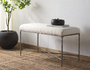 Mandy Boucle And Metal Bench | Safavieh Couture – SFV9527