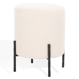Jessa Round Boucle Ottoman | Safavieh Couture - SFV9536B