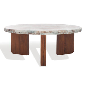 Malkin Round Marble Top Coffee Table | Safavieh Couture – SFV9719