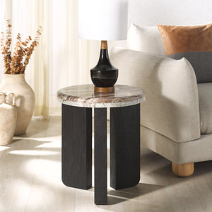 Safavieh Couture Malkin Round Marble Top Accent Table, SFV9720