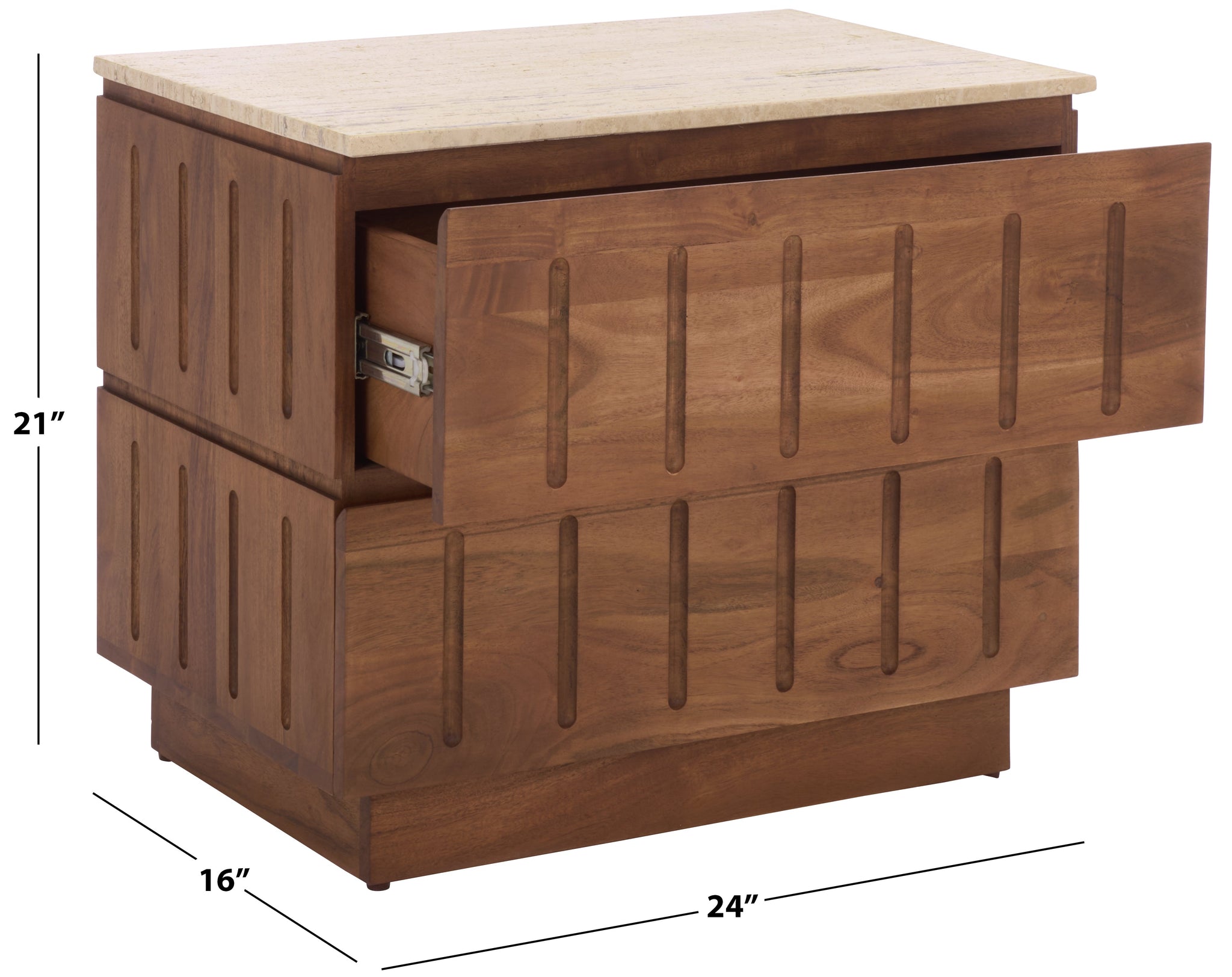 Kaylissa Travertine Nightstand | Safavieh Couture - SFV9757