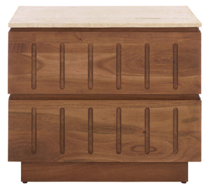Kaylissa Travertine Nightstand | Safavieh Couture - SFV9757