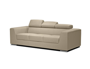 ICON Sofa Wheat Premium Leather Adjustable Headreat / Polished Steel Legs | Mobital - SOF-ICON-WHEA-PREMI