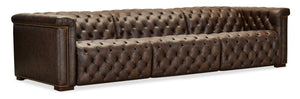 Savion Deux 3 Seat Sofa with Two Power Recliners and Three Power Headrests - Brown | Hooker Furniture - SS435-3PC3-089