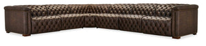 Savion Deux 6 Seat Sectional with Four Power Recliners and Seven Power Headrests - Brown | Hooker Furniture - SS435-6PC4-089
