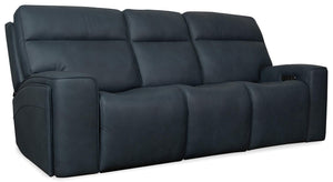 Riverton Power Sofa with Power Headrest and Lumbar - Blue | Hooker Furniture - SS708-PHL3-048
