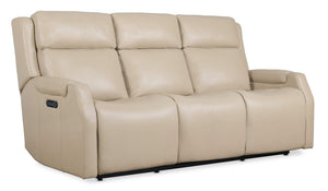 Nelson Zero Gravity Power Sofa with Power Headrests and Lumbar - Beige | Hooker Furniture - SS836-PHZL3-070