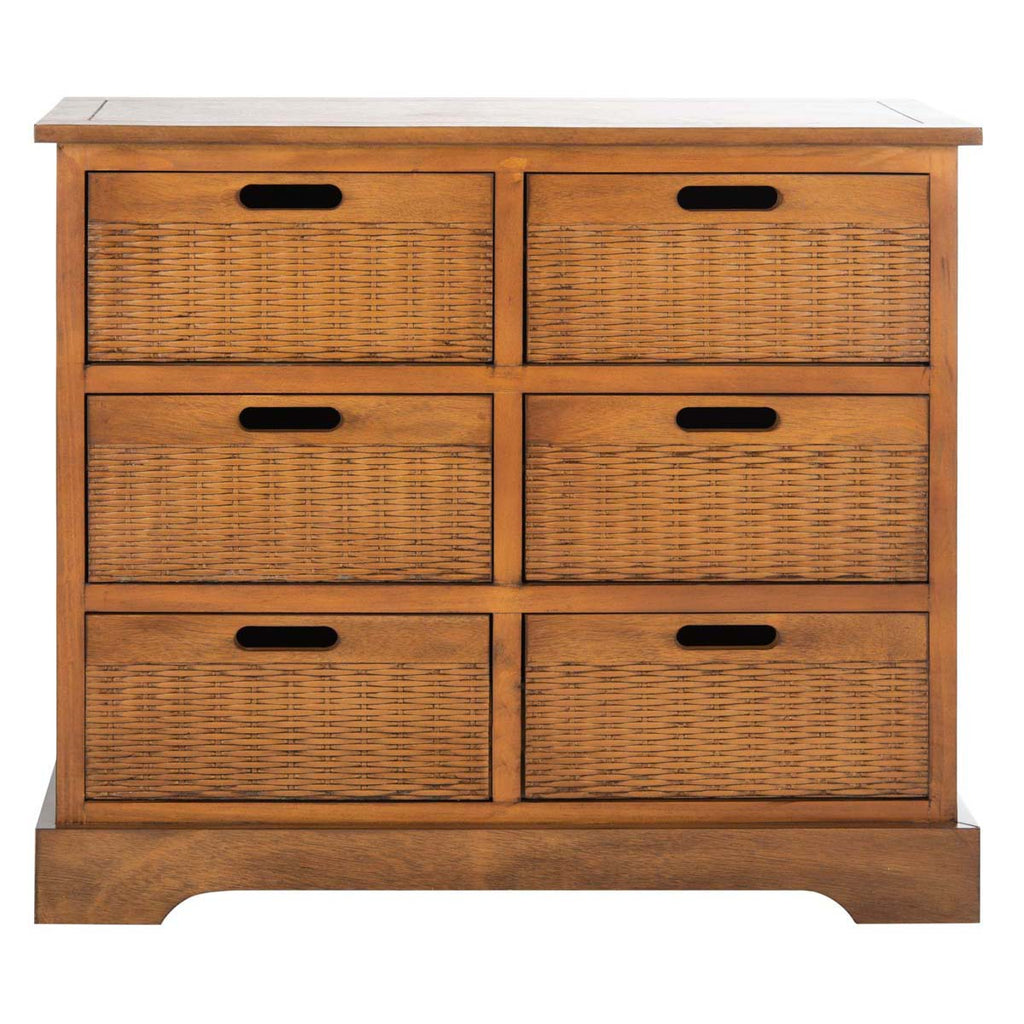 Safavieh Landers 6 Drawer Storage Unit - Honey