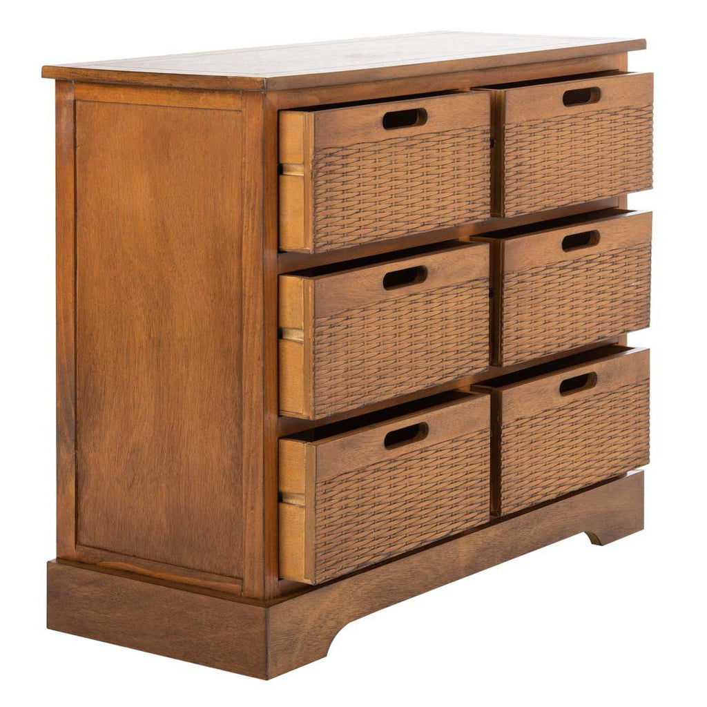 Safavieh Landers 6 Drawer Storage Unit - Honey