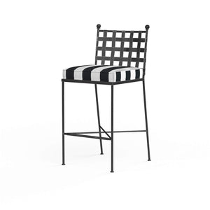 Provence Barstool - Sunbrella Grade A Farbic w/ Self Welt - Pewter Finish | Sunset West - SW3201-7B