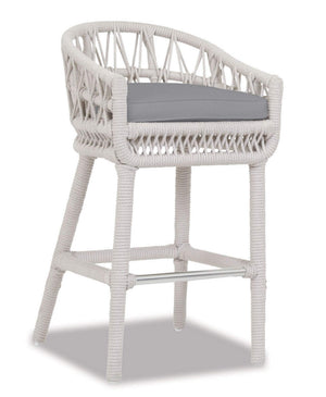 Dana Rope Bar Stool - Sunbrella Grade A Farbic w/ Self Welt - Natural Finish | Sunset West - SW4301-7B