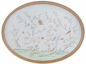 Pale Blue & Multi Colored Pierced Tray