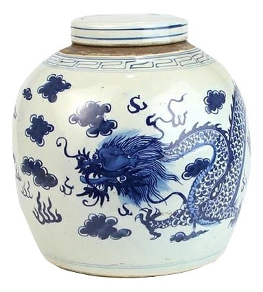 Mid Size Dragon Flat Top Jar | Enchanted Home - POR040
