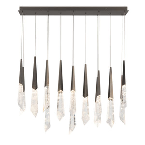 Solitude 14 Multi-Light Pendant (Square Canopy) in Antique Nickel with Optic Haze Quartz | Schonbek - BPD31414L-AN