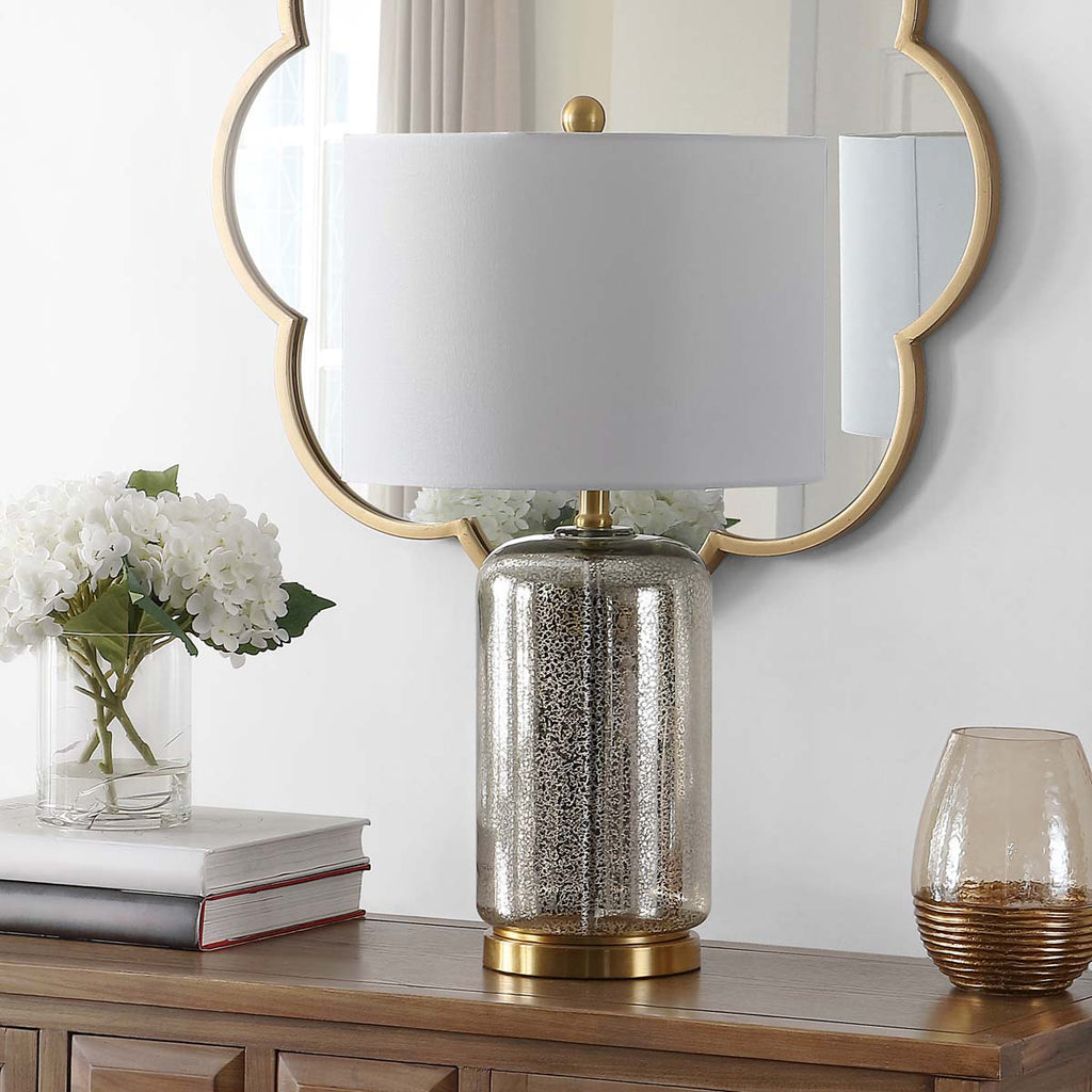 Novah Glass Table Lamp | Safavieh - TBL4283 - Silver