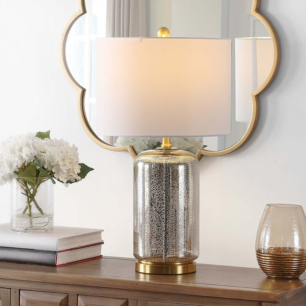 Novah Glass Table Lamp | Safavieh - TBL4283 - Silver