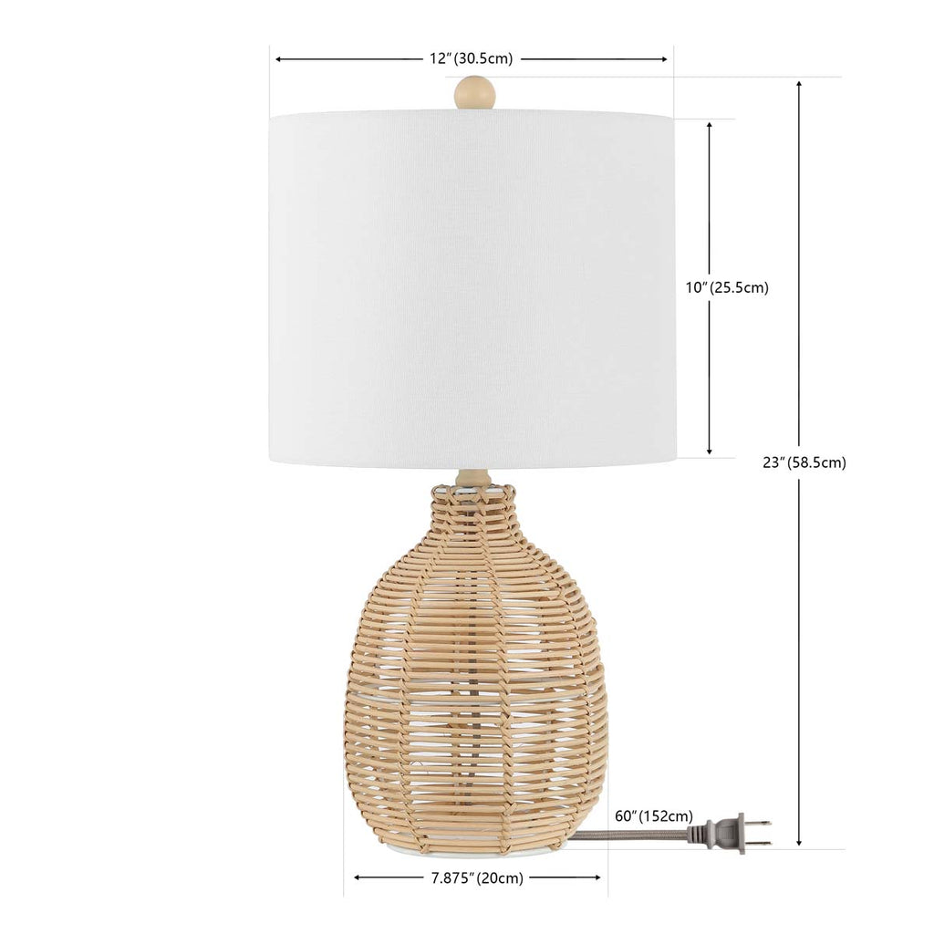 Oroya Rattan Table Lamp | Safavieh - TBL4473 - Light Natural