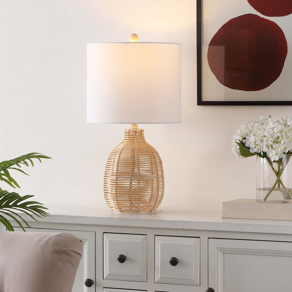 Oroya Rattan Table Lamp | Safavieh - TBL4473 - Light Natural