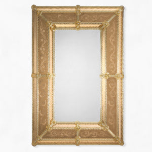 SALVATORE Amber Murano Glass Mirror | Decorative Crafts