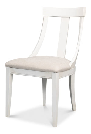 Deco Side Chair, Cortina White, Taupe | Sarreid - U003-08F47