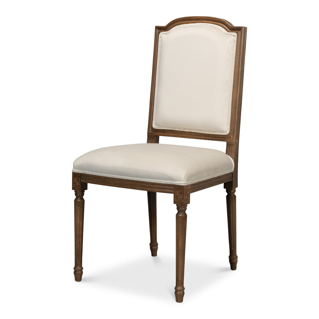 Louis Xvi Squared Side Chair Driftwood | Sarreid Ltd - U015-07F49