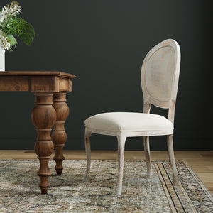 Oval Cane Back S/Chair Grey Oak Flax | Sarreid - U093-06F01