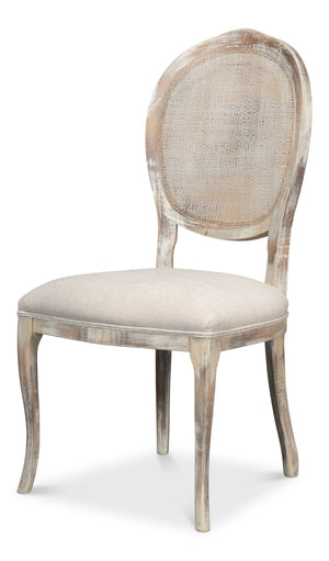 Oval Cane Back S/Chair, Grey Oak, Taupe | Sarreid - U093-06F47