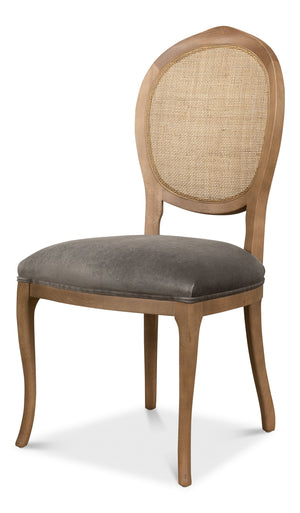 Oval Cane Back S/Chair, Drftwd, Charcoal | Sarreid - U093-07F12