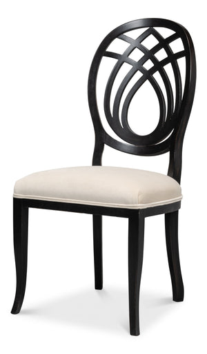 Goccia Side Chair, Nero, Banks Organza | Sarreid - U165-03F11