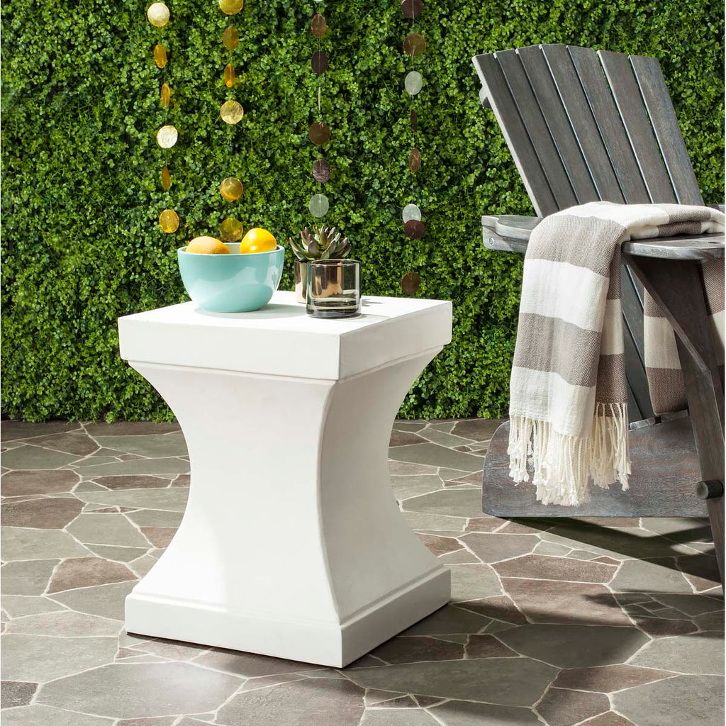 Safavieh Curby Indoor/Outdoor Modern Concrete 17.7-Inch H Accent Table - Ivory