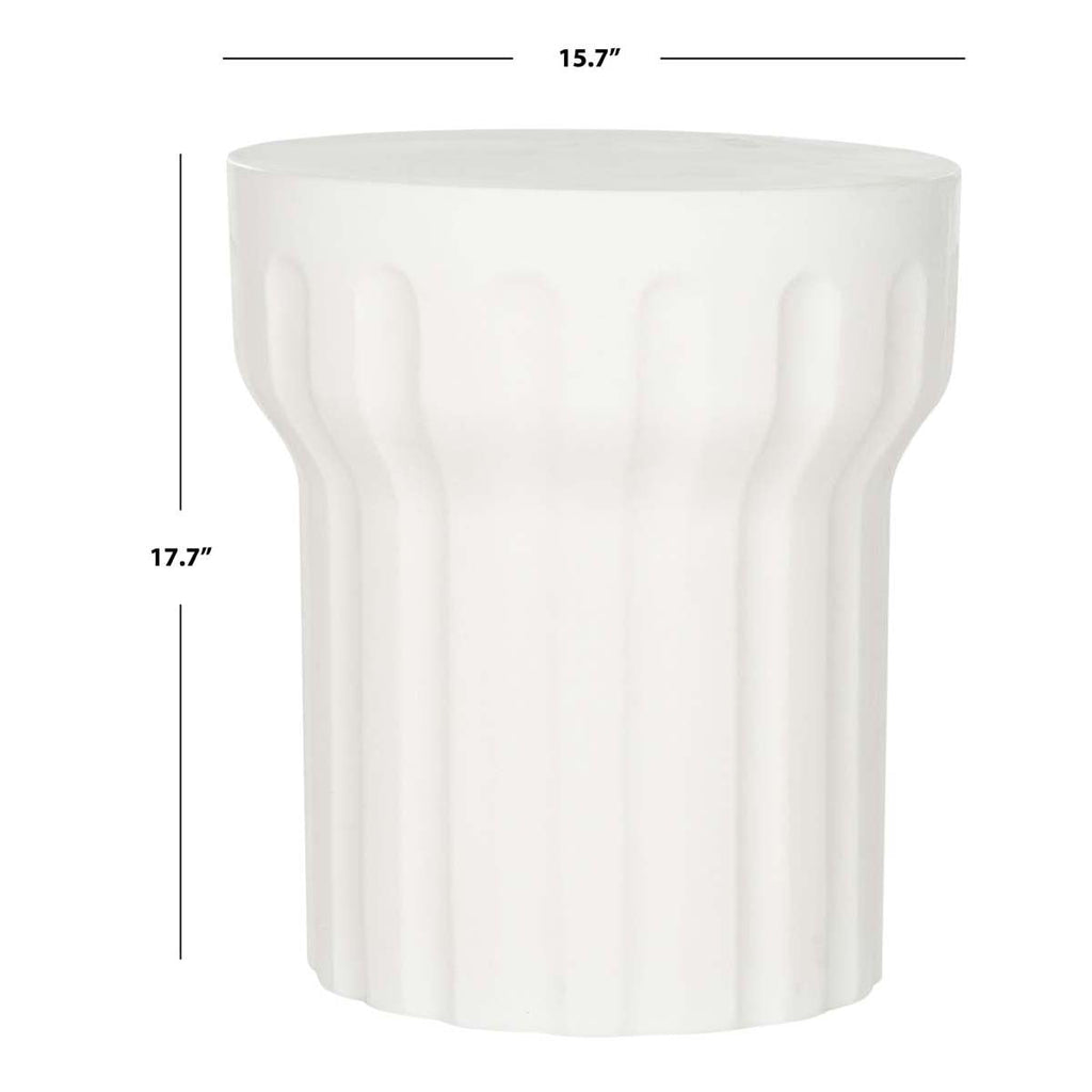Safavieh Vesta Indoor/Outdoor Modern Concrete Round 15.3-Inch Dia Accent Table - Ivory