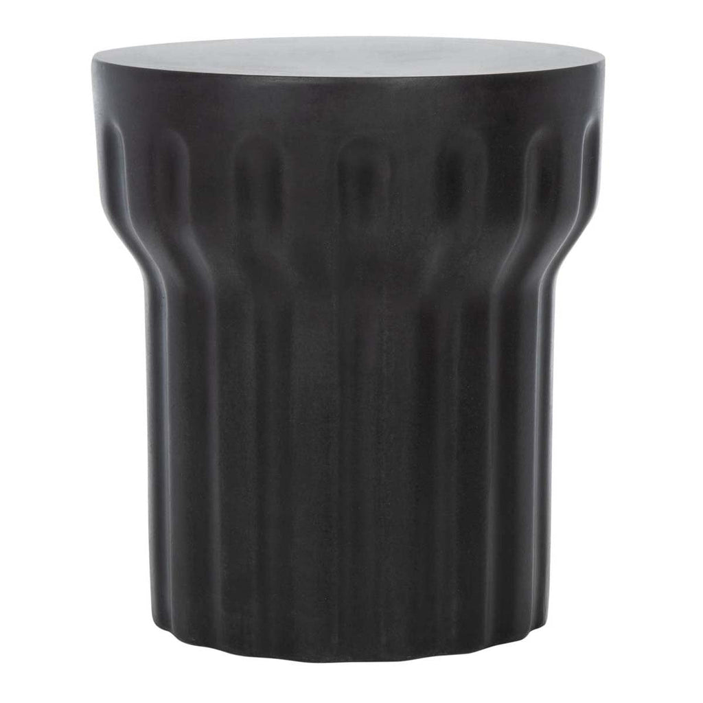 Safavieh Vesta Indoor/Outdoor Modern Concrete Round 15.3-Inch Dia Accent Table - Black