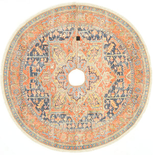 Vintage Tree Skirt Rug Collection - Navy | Momeni - VTREEVTS-2NVY530R