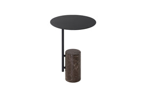 BUTLER End Table Black Powder Coated Steel, Brown Marble | Mobital - WEN-BUTL-BLAC-