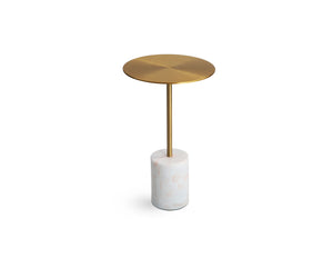 CIRCULO Medium End Table White Marble,Brass Powder Coated Steel Medium | Mobital - WEN-CIRC-WHIT-MEDIU