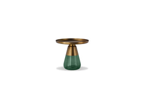 DUVERRE End Table Brass Aluminum Green Glass | Mobital - WEN-DUVE-BRAS-GREEN