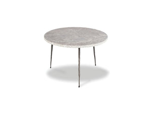 KAII Low End Table Grey Marble Hammered Edge/Black Iron Legs | Mobital - WEN-KAII-GREY-LOW