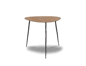 OAKLEY Low End Table Natural Oak Veneer on Metal Black Hammered Iron | Mobital - WEN-OAKL-NOAK-LOW99