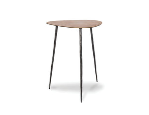 OAKLEY Tall End Table Natural Oak Veneer on Metal Black Hammered Iron | Mobital - WEN-OAKL-NOAK-TALL9