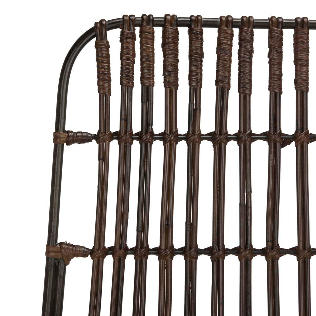 Safavieh Minerva Wicker Counter Stool - Brown /Black (Set Of 2)