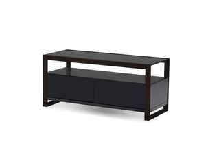 BRANDO Media Unit Matte Black HDF, Black Glass and Steel 39" | Mobital - WTV-BRAN-BLAC-BLA39