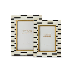 Tiles, Set of 2 Bone and Brass Photo Frame | Tozai Home - XMT009-S2