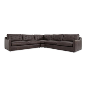 Thurlow Corner Modular Sectional Espresso Brown Leather | Moe's Home Collection - XQ-1020-20