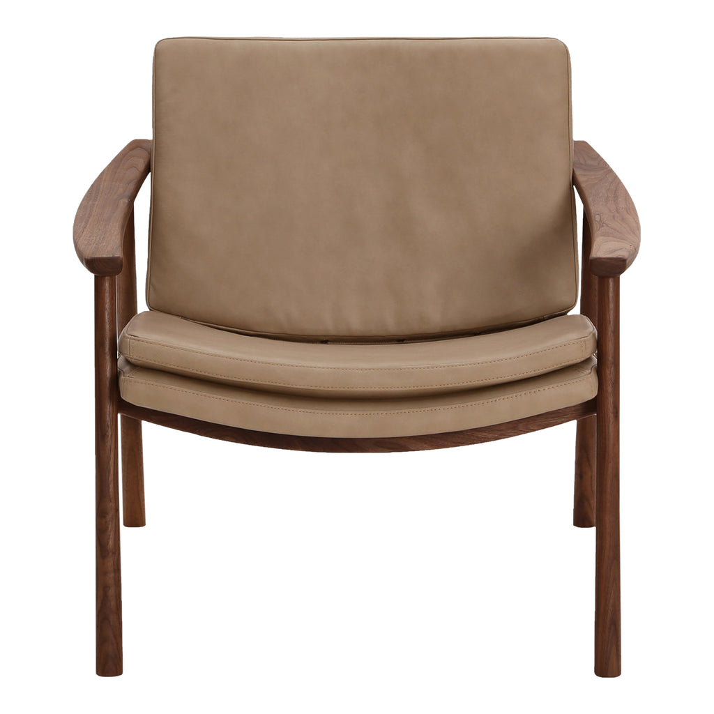 Harlowe Leather Lounge Chair Soft Brown | Moe's Furniture - YC-1040-03