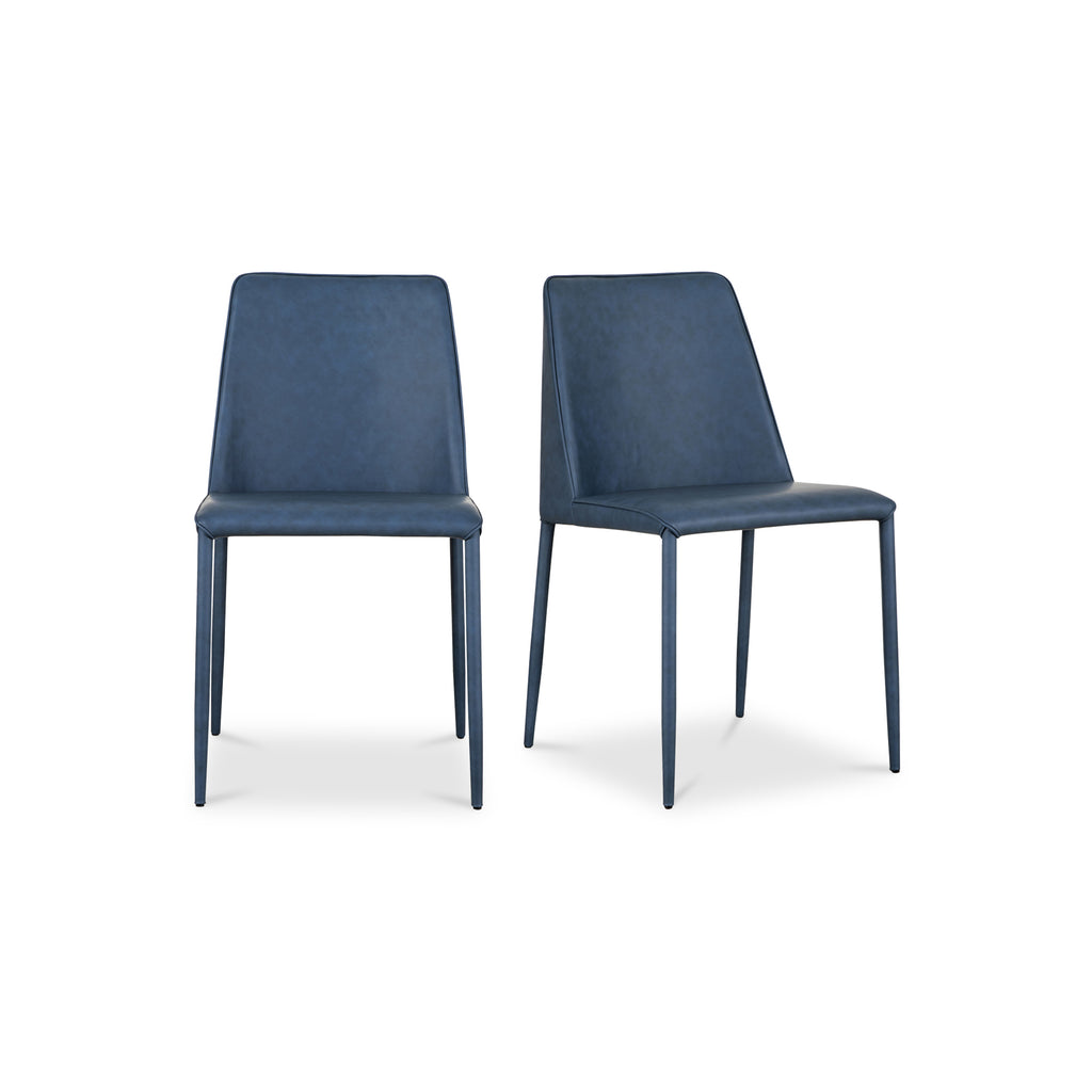 Nora Dining Chair Ocean Cavern Grey Vegan Leather-Set Of Two | Moe's Furniture - YM-1004-41